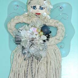Mop Angel, Mop Christmas Angels, Braided Angels, Hand Made Wall Angel, Christmas Angel Decor, Angel Decor - thumbnail 2
