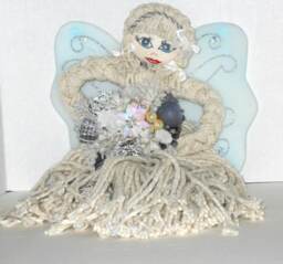 Mop Angel, Mop Christmas Angels, Braided Angels, Hand Made Wall Angel, Christmas Angel Decor, Angel Decor - thumbnail 1