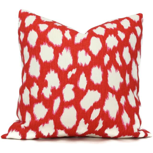 Maraschino Leokat Pillow Cover Choose Your Size Square, Eurosham Or Lumbar Pillow, Kravet Kate Spade Fabric, Toss Red Throw Rmt - image 1