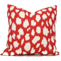 Maraschino Leokat Pillow Cover Choose Your Size Square, Eurosham Or Lumbar Pillow, Kravet Kate Spade Fabric, Toss Red Throw Rmt - thumbnail 1