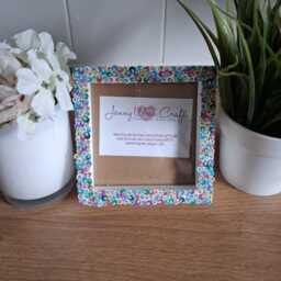 Colourful Feather Clay Slices Square Photo Frame 4 X Inches - thumbnail 4