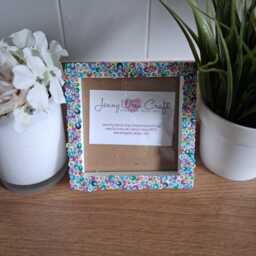 Colourful Feather Clay Slices Square Photo Frame 4 X Inches - thumbnail 3