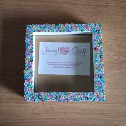 Colourful Feather Clay Slices Square Photo Frame 4 X Inches - thumbnail 2