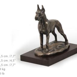 Great Dane - Cropped, Dog Wooden Base Statue, Limited Edition, Artdog - thumbnail 4