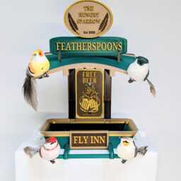 Featherspoons Fly Inn - Custom Name Bird Feeder Personalised 3D Printed Pub Style Quirky Garden Gift - thumbnail 3