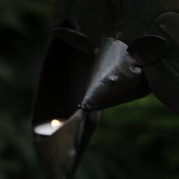 Metal Hanging Bat Candleholder. Handcrafted T Light Holder. Bats. Halloween - thumbnail 3