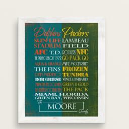 Personalized Green Bay Packers/Miami Dolphins House Divided Print Or Canvas Gift For Fan. Fan. Housedivided - thumbnail 3
