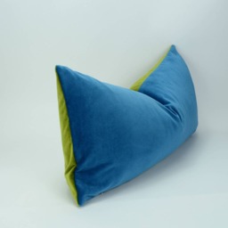 Green & Blue Velvet Pillow Case // Cover Colour Block - thumbnail 2