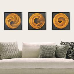Yellow & Black Geometric String Art - Abstract Framed Zen Wall - thumbnail 1