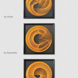 Yellow & Black Geometric String Art - Abstract Framed Zen Wall - thumbnail 2