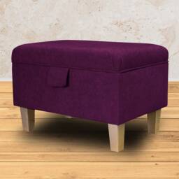 Handmade Purple Storage Ottoman - Luxury Upholstery Fabric Bespoke British Made - thumbnail 4