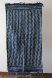 Handmade Indigo Dhurrie Rug 3x5 Handwoven Indian Cotton Rug - thumbnail 1