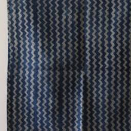 Handmade Indigo Dhurrie Rug 3x5 Handwoven Indian Cotton Rug - thumbnail 2