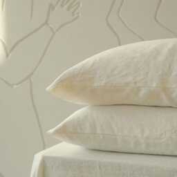 Housewife Milky White Linen Pillowcase/Durable Natural Pillow Sham For Bedroom Comfortable & Eco-Friendly Cover - thumbnail 3
