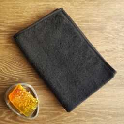 Black Bathroom Towels - Italian Terry Custom Sizes & Embroidery