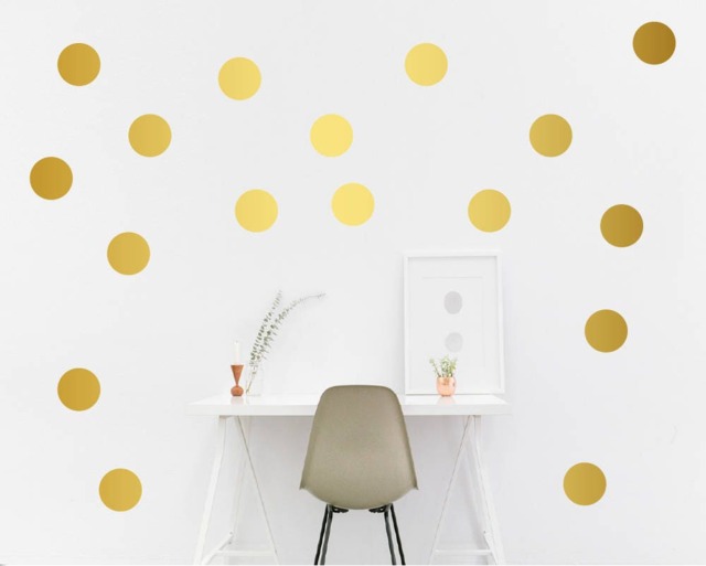 Metallic Gold Polka Dot Wall Decals Peel & Stick Decor - image 1