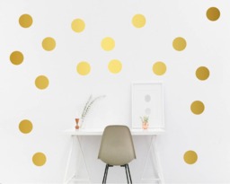 Metallic Gold Polka Dot Wall Decals Peel & Stick Decor - thumbnail 1