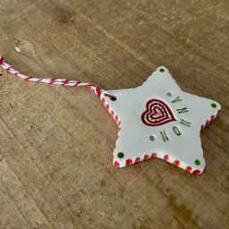 Handmade Ceramic Nonna Star Ornament, Christmas Gift - thumbnail 4