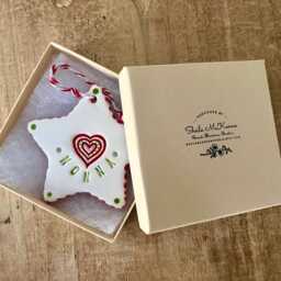 Handmade Ceramic Nonna Star Ornament, Christmas Gift - thumbnail 3