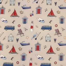 Custom Roman Blind - Emma Lawrence Seaside Stories Linen , Made To Measure Window Treatment - thumbnail 3