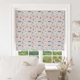 Custom Roman Blind - Emma Lawrence Seaside Stories Linen , Made To Measure Window Treatment