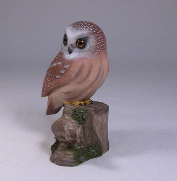 Saw-Whet Owl Wood Carving - image 1