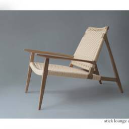 Handcrafted Oak Lounge Chair Danish Paper Cord, Mid-Century Style - thumbnail 2