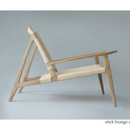 Handcrafted Oak Lounge Chair Danish Paper Cord, Mid-Century Style - thumbnail 3