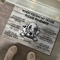 Dalmatian Doormat, Mat, Rug, Visiting My House Perfect Gift For Dog Lover, Home Decor, Funny Doormat - thumbnail 2
