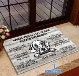 Dalmatian Doormat, Mat, Rug, Visiting My House Perfect Gift For Dog Lover, Home Decor, Funny Doormat - thumbnail 1