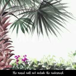 Tropical Palm Meadow, Removable Wallpaper, Exotic Wallpaper, Palms, Reusable, Wall Mural, Decal, Repositionable, Adhesive #4 - thumbnail 3
