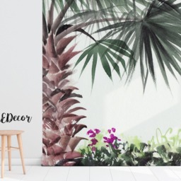Tropical Palm Meadow, Removable Wallpaper, Exotic Wallpaper, Palms, Reusable, Wall Mural, Decal, Repositionable, Adhesive #4 - thumbnail 2