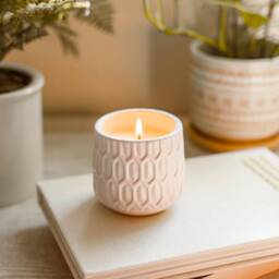 Candle Vase, Ceramic Vase Candle, Natural Soybean Wax, 20Oz, Gorgeous White Handmade Vases, Reusable Candles, Summer Luxury Limited - thumbnail 2