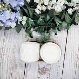Candle Vase, Ceramic Vase Candle, Natural Soybean Wax, 20Oz, Gorgeous White Handmade Vases, Reusable Candles, Summer Luxury Limited - thumbnail 1