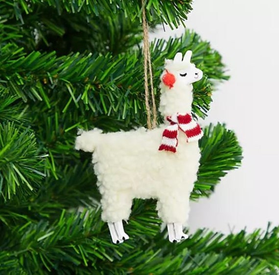Discounted Seconds Festive Alpaca Llama Hanging Christmas Decoration With Small Blemishes/Damage - image 1
