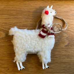 Discounted Seconds Festive Alpaca Llama Hanging Christmas Decoration With Small Blemishes/Damage - thumbnail 3
