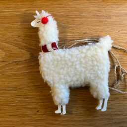 Discounted Seconds Festive Alpaca Llama Hanging Christmas Decoration With Small Blemishes/Damage - thumbnail 2