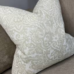 Harlequin Aureilia Cushion Cover Sandstone/ Chalk, Linen Timeless Printed Design Double Sided, Handmade in Uk, Home Decor - thumbnail 3