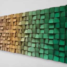 Reclaimed Wood Wall Art - Brown, Gold & Green Mosaic - thumbnail 3