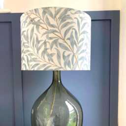 Vintage-Inspired Drum Lampshade Willow Bough Mineral William Morris - thumbnail 2