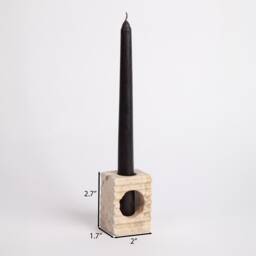 Natural Travertine Candlestick Holder With Glass Tube - thumbnail 3