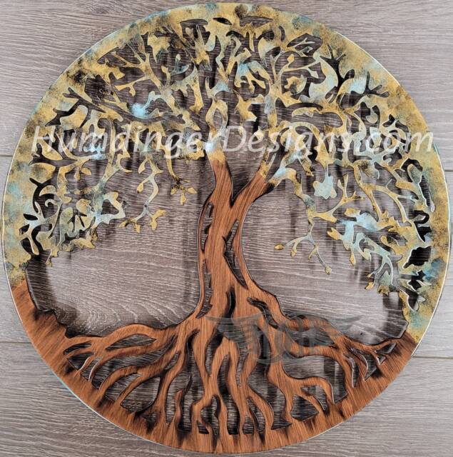 Tree Of Life - Metal Wall Art Copper Brass Verdigris Patina Subtle Timeless Humdinger Designs - image 1