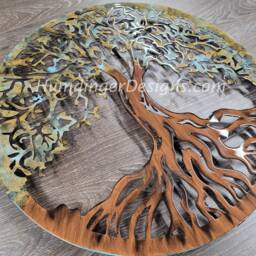 Tree Of Life - Metal Wall Art Copper Brass Verdigris Patina Subtle Timeless Humdinger Designs - thumbnail 2