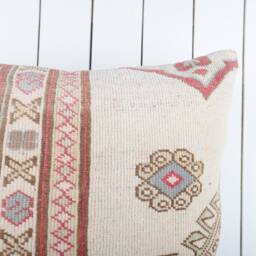 Turkish Kilim Pillow Cover 24x24 Inch Vintage Anatolian Throw - thumbnail 3