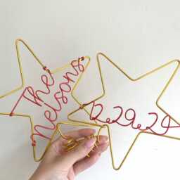 Personalised Family Name Wire Star Tree Topper - Custom Christmas Handmade Unique Festive Decor Choice Of Colour - thumbnail 2
