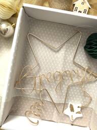 Personalised Family Name Wire Star Tree Topper - Custom Christmas Handmade Unique Festive Decor Choice Of Colour - thumbnail 1