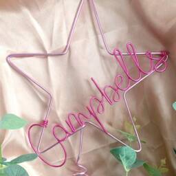 Personalised Family Name Wire Star Tree Topper - Custom Christmas Handmade Unique Festive Decor Choice Of Colour - thumbnail 3