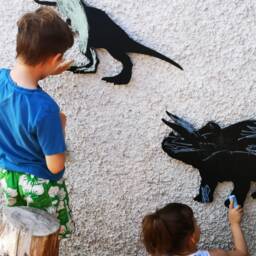 Dinosaur Chalkboard Set, Kids Room Decor, Outdoor Playhouse Accessories - thumbnail 3