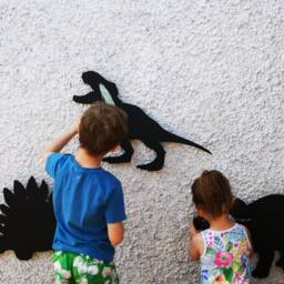 Dinosaur Chalkboard Set, Kids Room Decor, Outdoor Playhouse Accessories - thumbnail 2