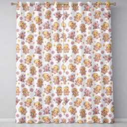 Cute Gingerbread Cookies Candy House Sweets White Background Seamless Pattern Readymade Eyelet Ring Top Thermal 100% Blackout Curtains - thumbnail 2